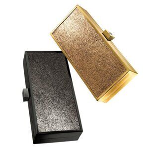 NWT Tory Burch sparkle suede square anthracite clutch